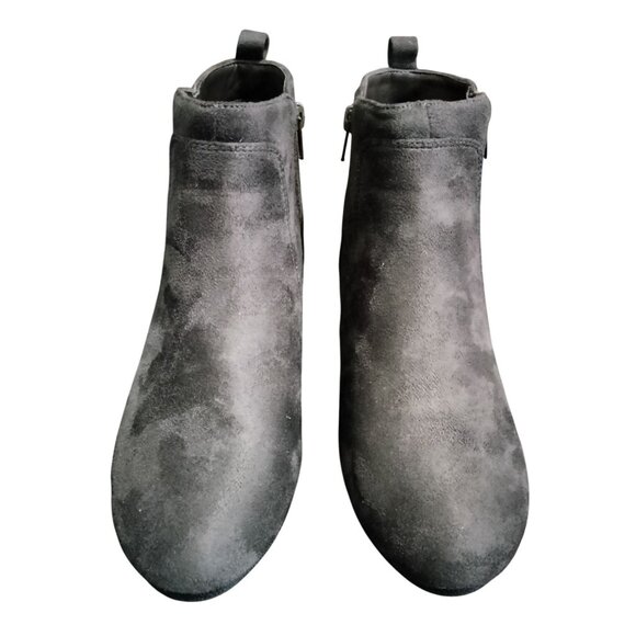 Dream Paris Size 9 Ankle Booties Wedge Heels Faux Suede Side Zipper Closure - Picture 3 of 12